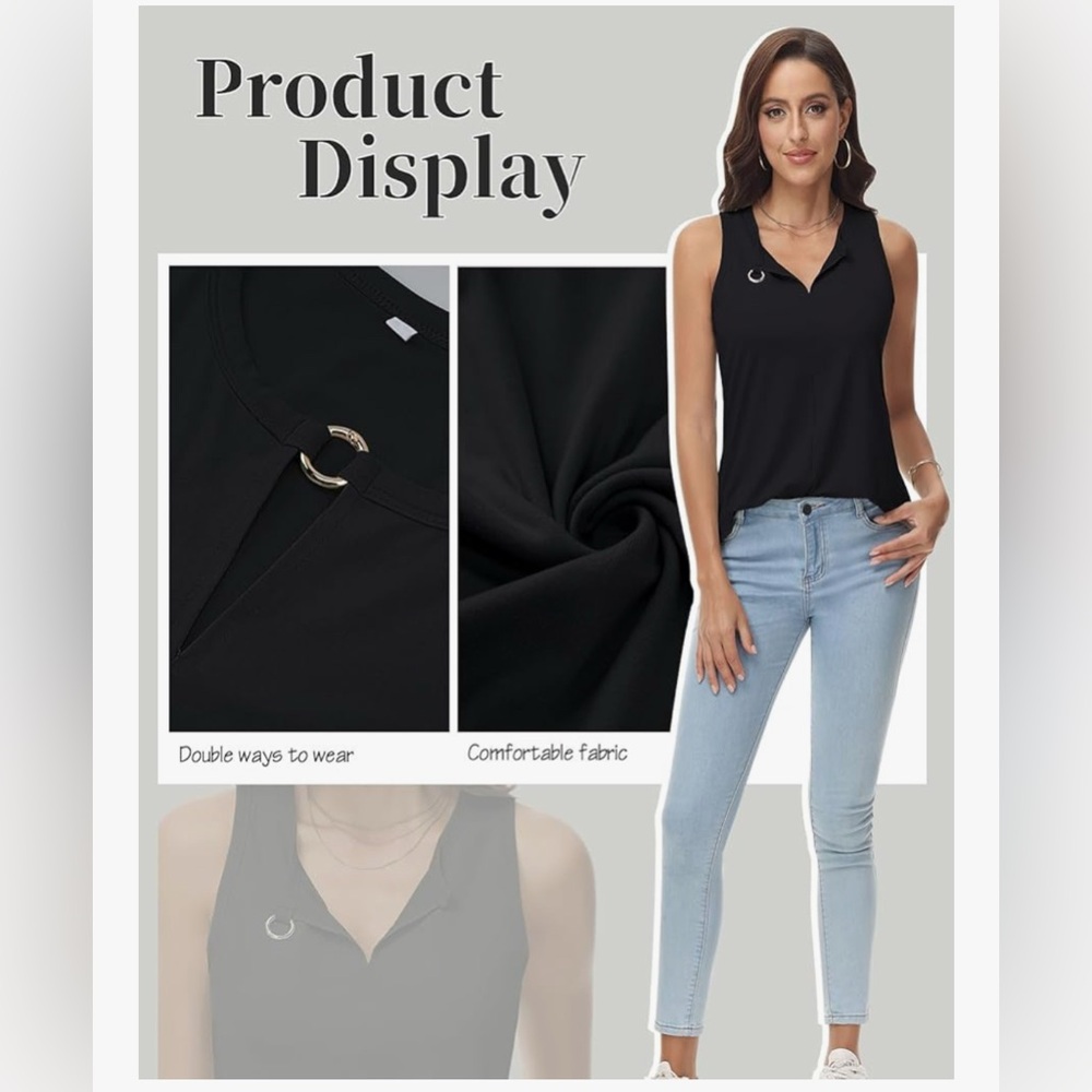 Keyhole V-Neck Tanktop - Picture 5 of 14